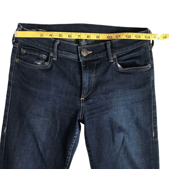 TRUE RELIGION Cora Jean Women 27 x 33 Tall Straight Slim Stretch Dark Blue Denim - Picture 6 of 15